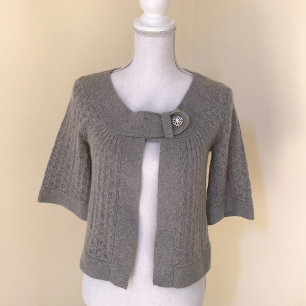 Beth Bowley Petite grey cashmere open cardigan
